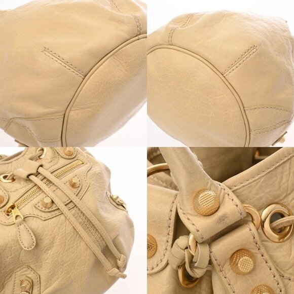 BALENCIAGA Giant mini pompon 2WAY beige 285439 hand bag - Picture 5 of 10